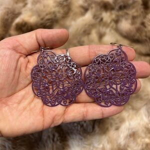 Purple Mandala Earrings